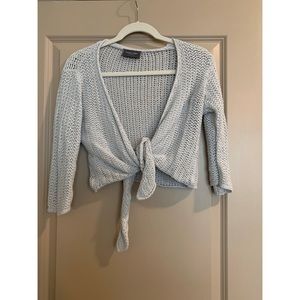 Cropped knit cardigan